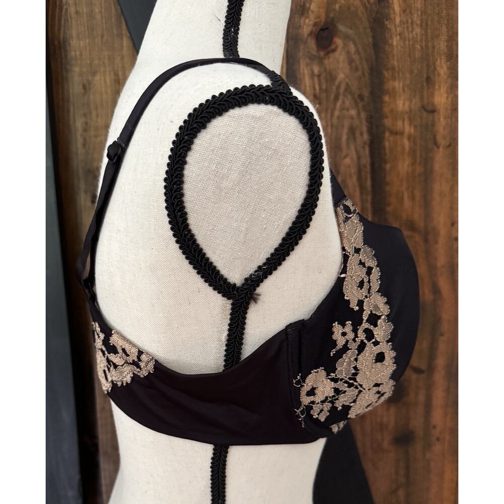 Wacol Opulence Contour Bra 40C Black with Tan Lace - Picture 6 of 9